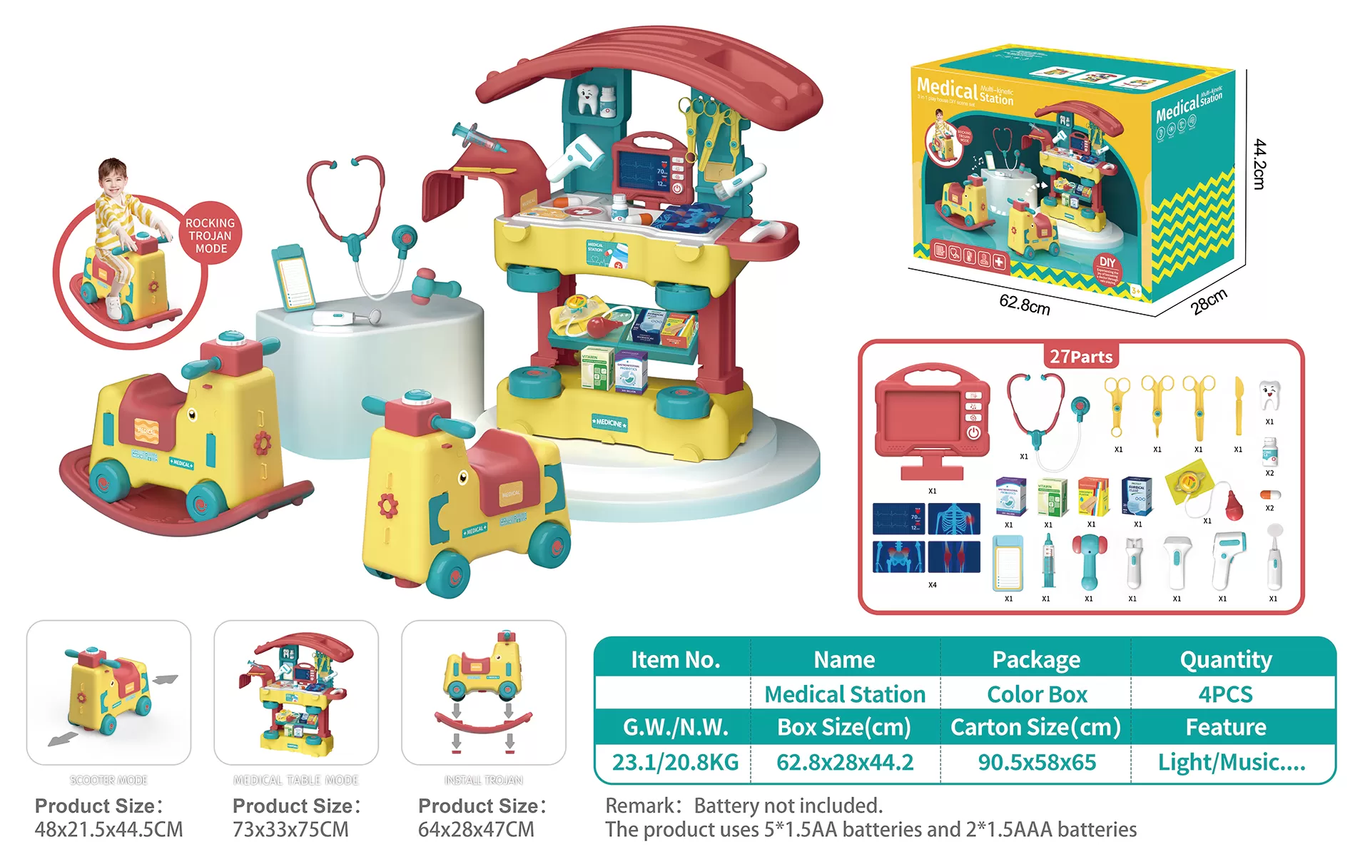 Medical Station-3 in 1 Play House DIY Scene Set_RP503-3A
